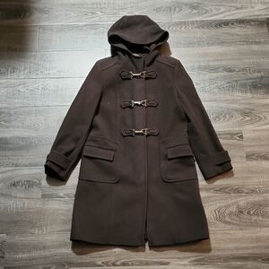 Kenneth Cole Hooded Wool Blend Coat